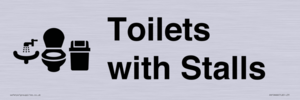 Toilets: Stalls and Wash Basin with Sanitary Bin